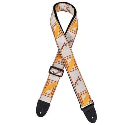 Fender 2" Monogrammed Strap White/Brown/Yellow