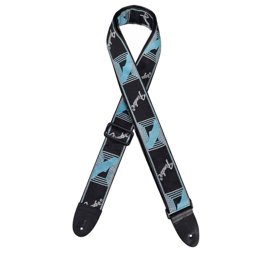 Fender 2" Monogrammed Strap Black/Light Grey/Blue Fender 2" Monogrammed Strap Black/Light Grey/Blue
