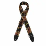 Fender 2" Monogrammed Strap Black/Yellow/Brown