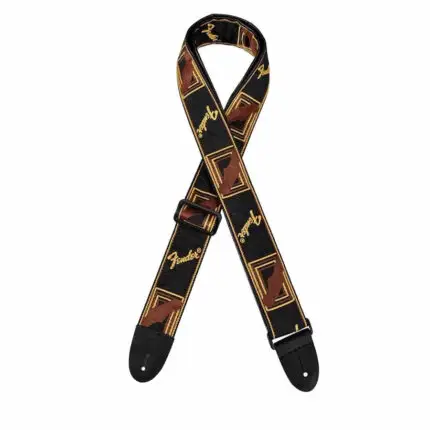 Fender 2" Monogrammed Strap Black/Yellow/Brown